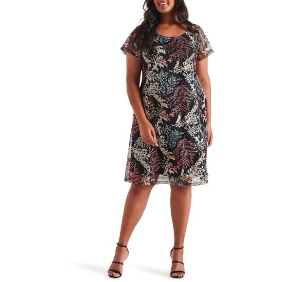 ESTELLE Palais Embroidered Mesh Dress, NEW WITH TAGS!! Size 3X - Picture 1 of 11